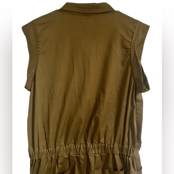 Hayden Women’s Olive Green Utility Jumpsuit Pockets Cotton Sleeveless Size Large - Picture 9 of 15